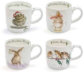Wrendale Christmas Mugs 11 oz - Set of 4