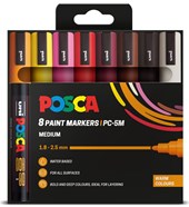 Posca Pc-5M Paint Markers Medium Bullet Tip Warm Colours - Set of 8