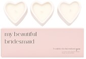 WIDDOP Amore "Bridesmaid" Heart Candles 3 Piece Set