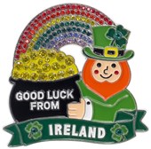 Good Luck Leprechaun Crystal Magnet
