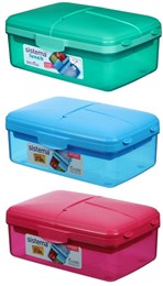 Sistema Slimline Quaddie Lunch box Assorted Bright Colours