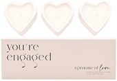 WIDDOP Amore "Engaged" Heart Candles 3 Piece Set